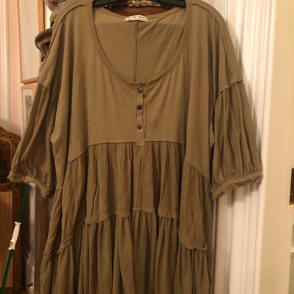 Free People olive color dress.